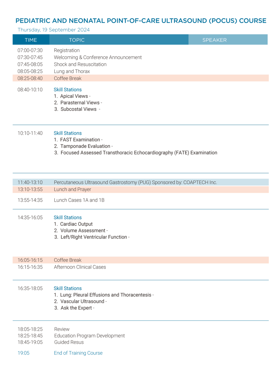 Course Program Sccm Critical Care Ultrasound Basic Advanced Adult